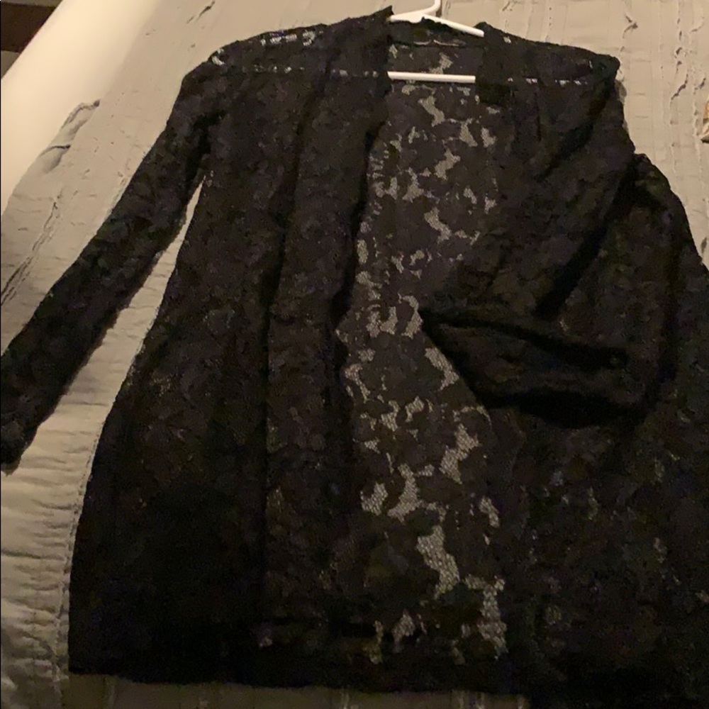 Black lace kimono